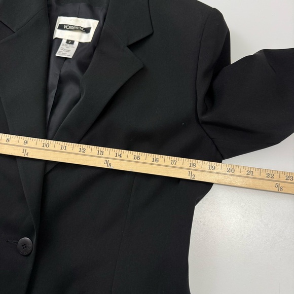 Votre Nom Designer Paris Black Blazer Jacket One Button w/ Pockets Size 2 US M - Picture 7 of 11